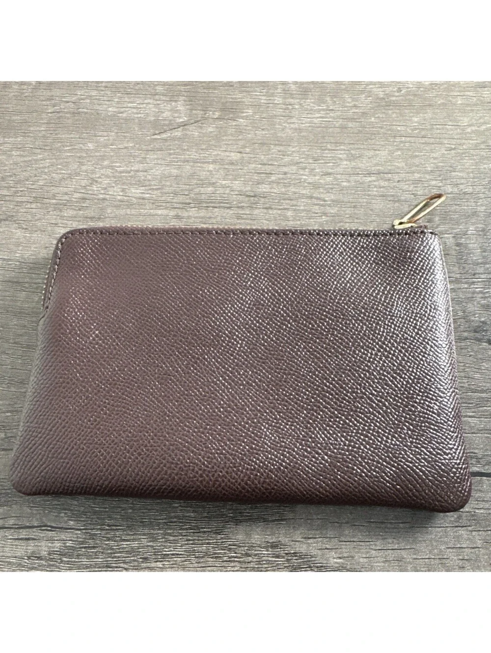 Coach Wristlet Double Corner Zip Saddle Pebbled Leather